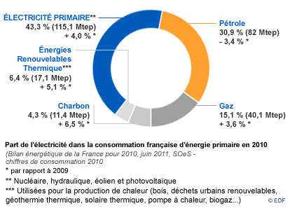 Part de l'électricité dans la consommation énergétique française